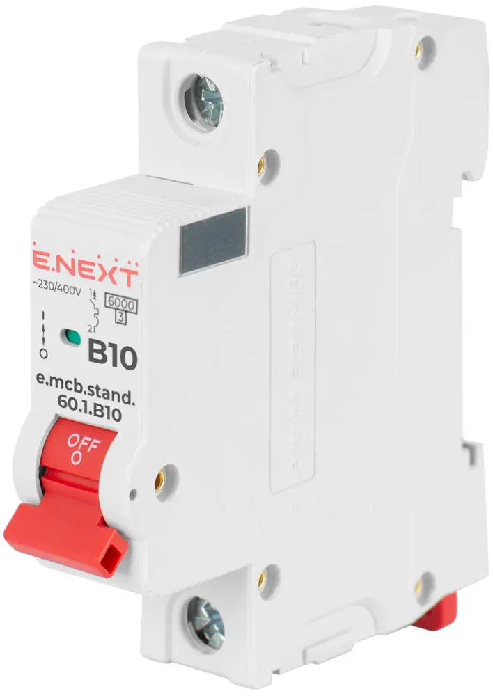 Модульний автоматичний вимикач e.mcb.stand.60.1.B10, 1р, 10А, B, 6кА